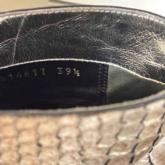 Tom Ford Python Booties Silver metallic ankle boots zip zipper 39.5 US 9.5 - Picture 12 of 16